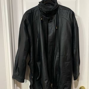 Men’s Leather Black Jacket 2X
